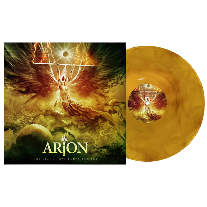 Arion, The Light That Burns The Sky, Black Orange Marbled Vinyl + T-Shirt, Bundle