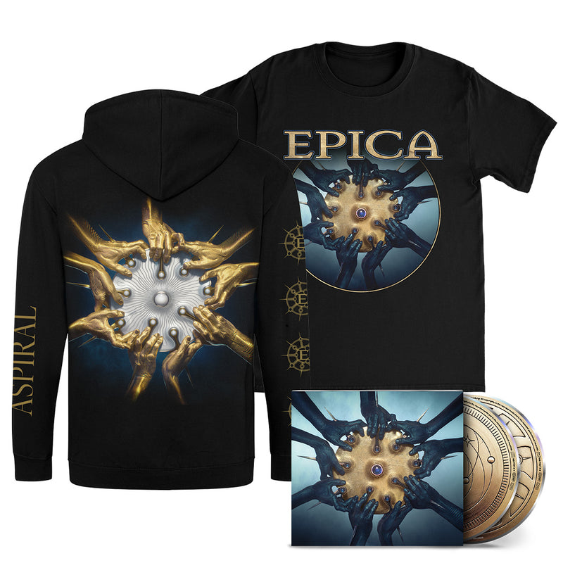 Epica, Aspiral, Digipak CD + Blu-Ray + Aspiral T-Shirt + Zip Hoodie, Bundle