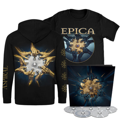 Epica, Aspiral, Earbook + Aspiral T-Shirt + Zip Hoodie, Bundle