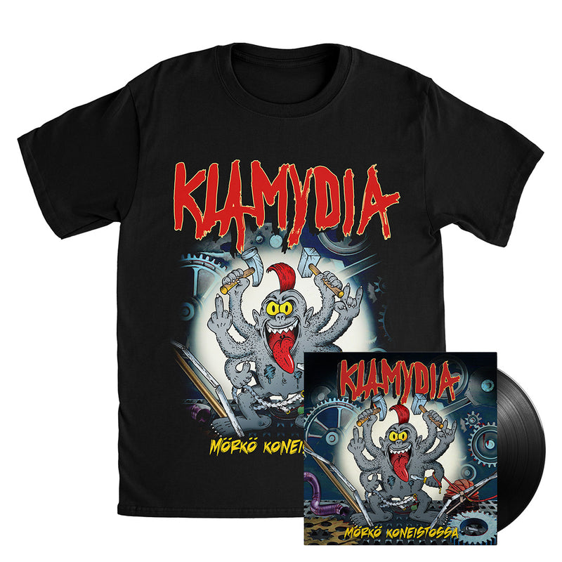 Klamydia, Mörkö Koneistossa, Black Vinyl + T-Shirt, Bundle