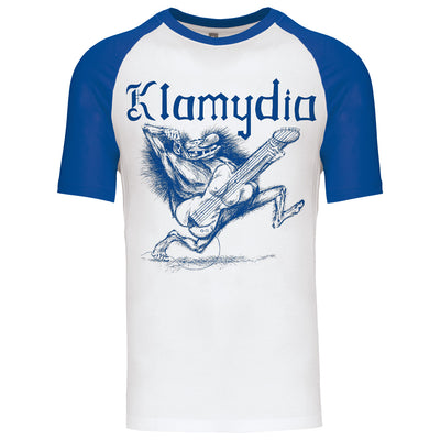 Klamydia, Peikko, White / Blue Baseball Shirt