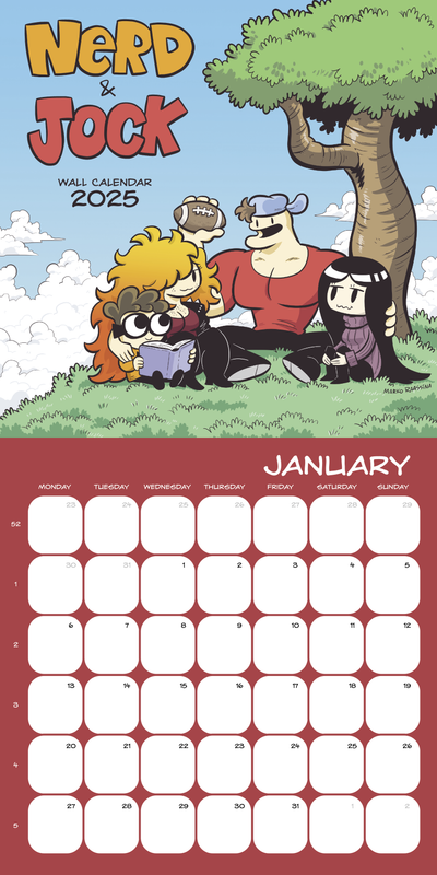 Nerd & Jock 2025 Wall Calendar