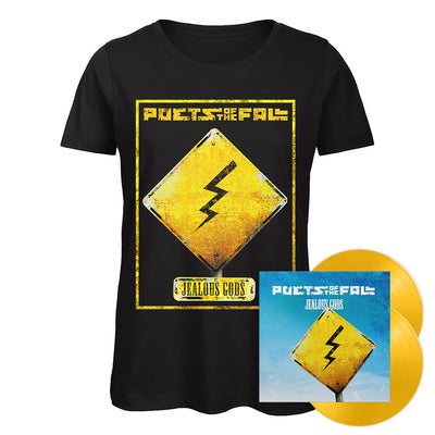 Poets of the Fall, Jealous Gods, Yellow 2LP Vinyl + Women's T-Shirt, Bundle