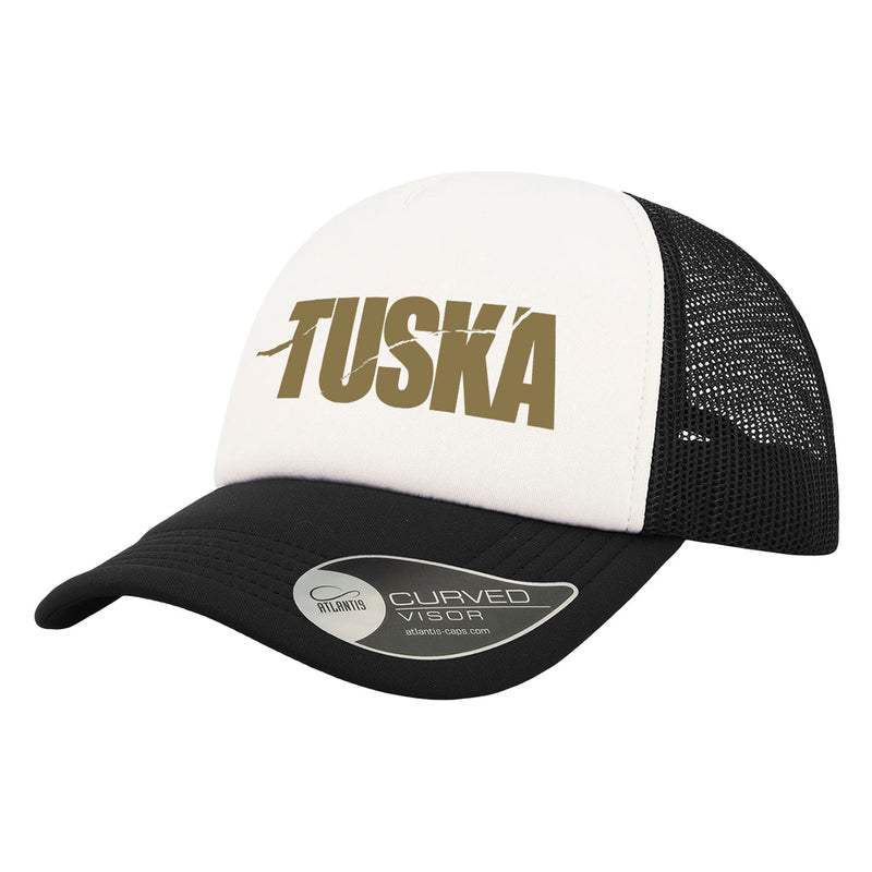 Tuska, Gold Logo, White/Black Trucker Cap