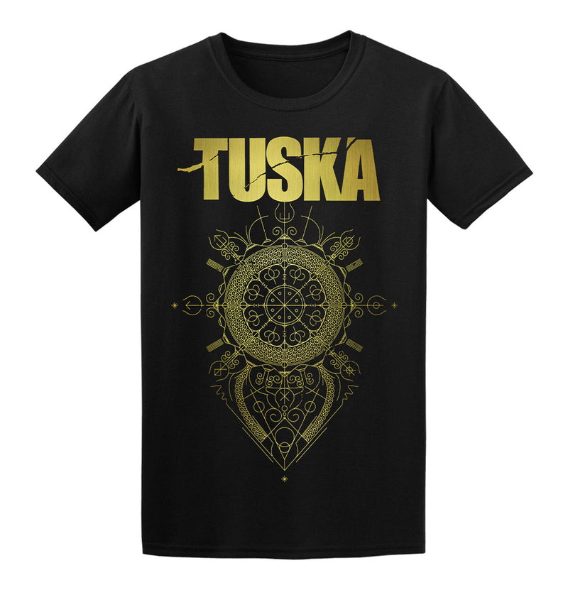 Tuska, Vegvisir, Gold Logo, Black T-Shirt